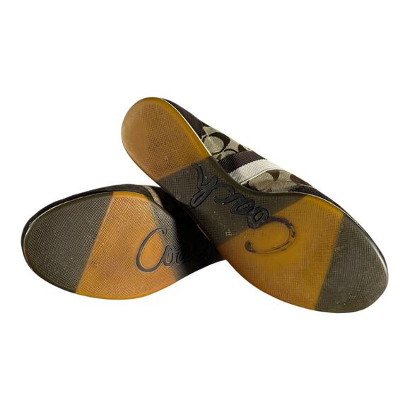 Coach Joss Sneakers Lace Up Signature Canvas Suede Brown Tan Size 11M Women’s - Picture 8 of 8